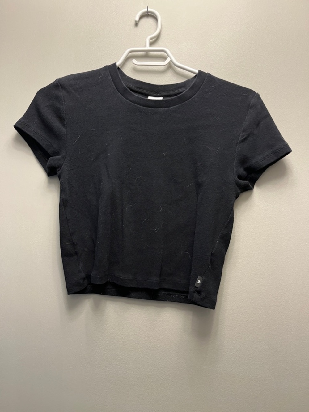 Aritzia Black Homestretch Rib Tune T-Shirt Cropped